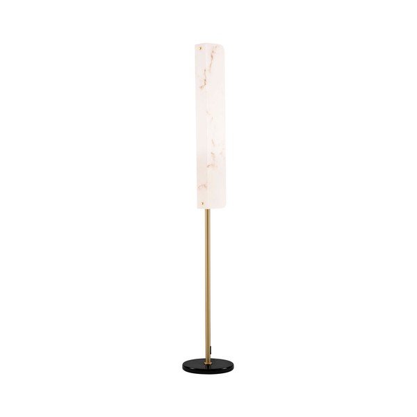 Kremowa/w kolorze mosiądzu lampa stojąca LED w dekorze marmuru (wysokość 160 cm) Aider – Nova Luce