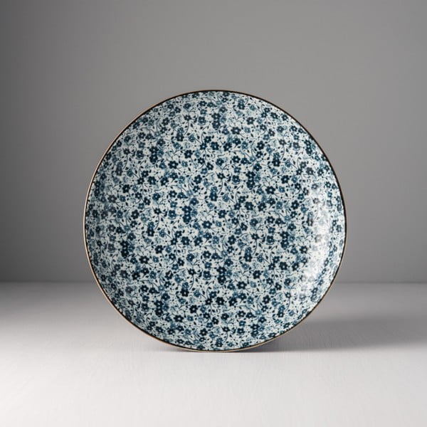 Niebiesko-biały talerz z ceramiki Made In Japan Blue Daisy, ⌀ 23 cm