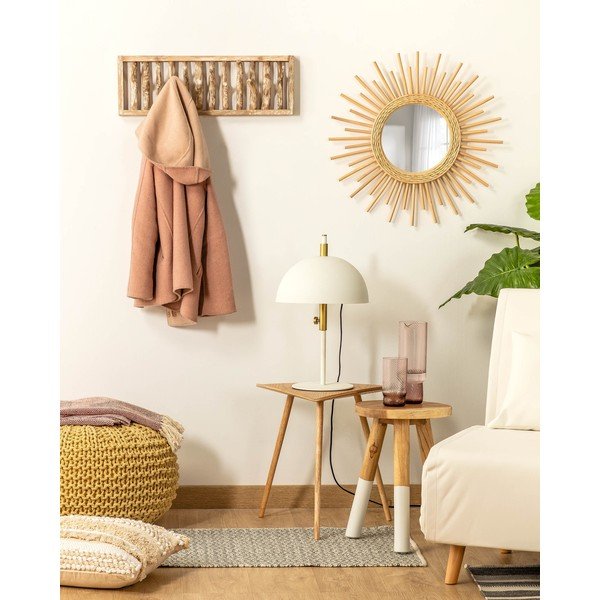 Wieszaki ścienne z litego drewna tekowego w naturalnym kolorze zestaw 3 szt. 60 cm Muntfre – Kave Home-image-1
