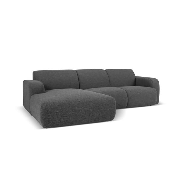 Ciemnoszary narożnik z materiału bouclé (lewostronny) Molino – Micadoni Home-image-2
