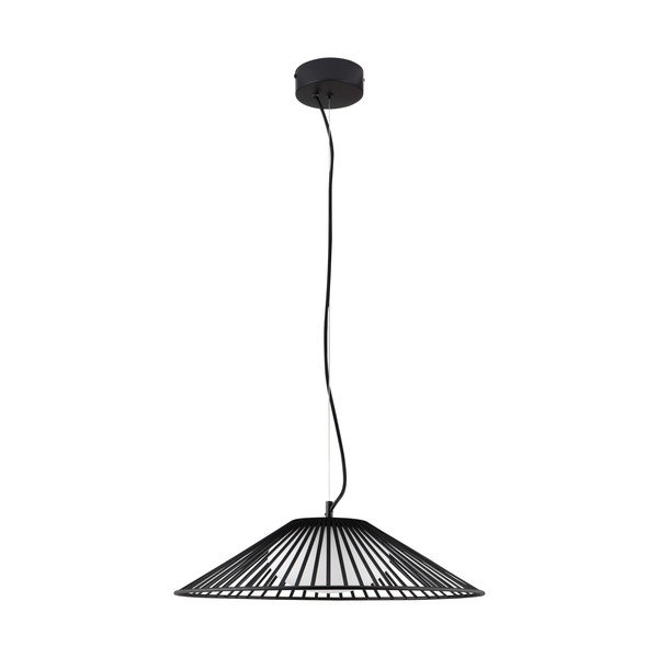 Metalowa lampa wisząca LED w kolorze matowej czerni ze szklanym kloszem ø 50 cm Brume – Nova Luce
