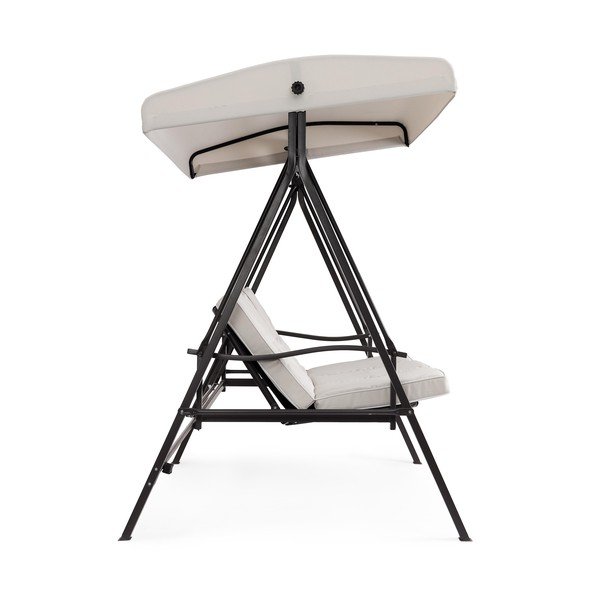 Antracytowo-beżowa metalowa huśtawka ogrodowa Taurus – Bizzotto-image-3