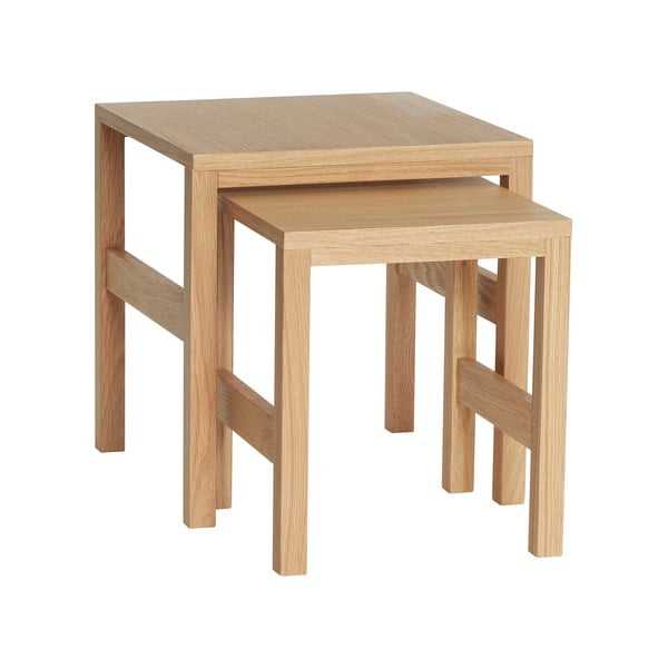 Stoliki w dekorze dębu zestaw 2 szt. 40x40 cm Puzzle – Hübsch