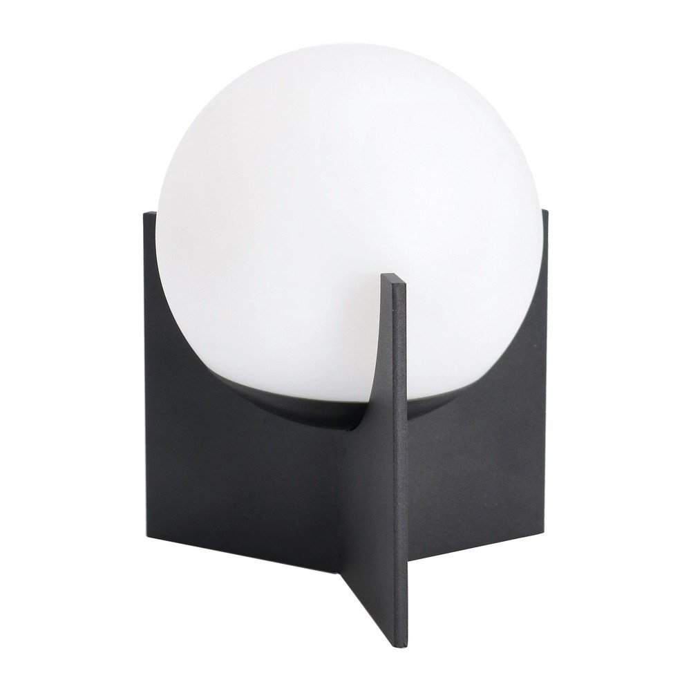 Czarna metalowa lampa stołowa LED ze ściemniaczem z plastikowym kloszem (wysokość 16 cm) Cardamom – Bizzotto