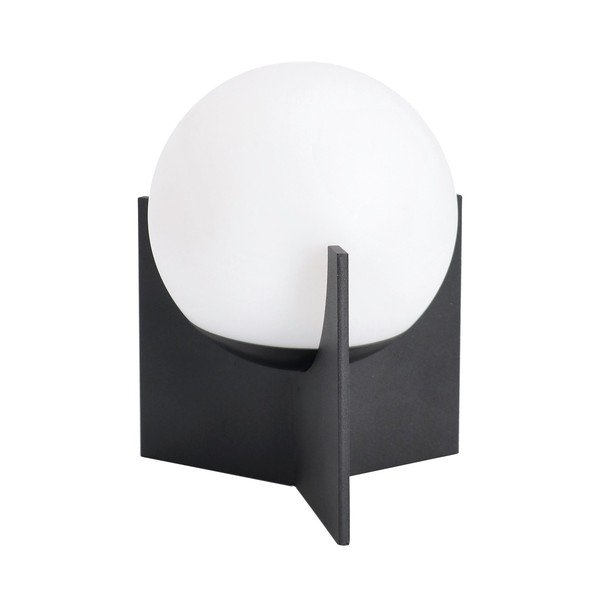 Czarna metalowa lampa stołowa LED ze ściemniaczem z plastikowym kloszem (wysokość 16 cm) Cardamom – Bizzotto