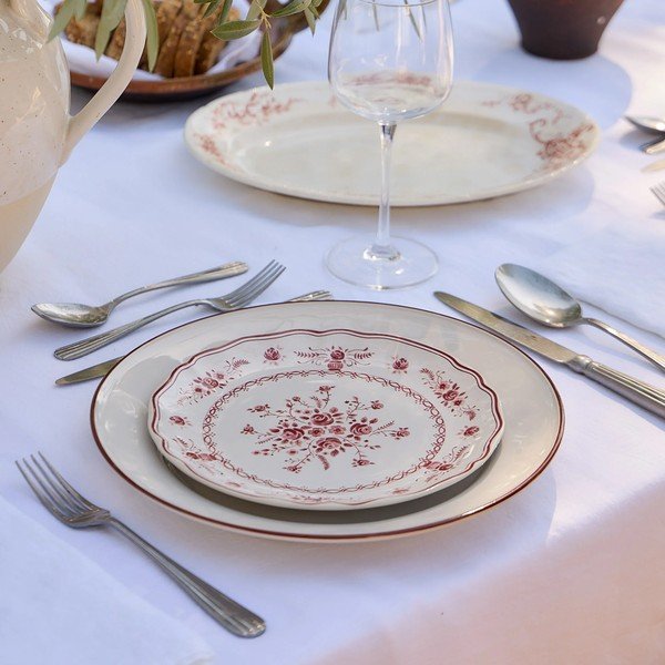 Czerwony/biały kamionkowy talerz deserowy ø 21 cm Vila – Costa Nova-image-1