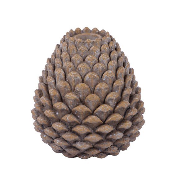 Brązowy świecznik w kształcie szyszki Ego Dekor, wys. 12 cm-image-1