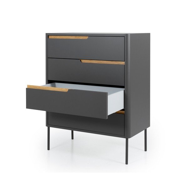 Antracytowa komoda Tenzo Switch, 80x102 cm-image-3