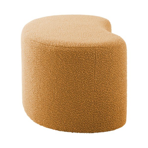 Żółty puf z materiału bouclé Ada – Leitmotiv-image-3