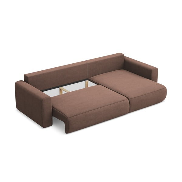 Różowy rozkładany/ze schowkiem narożnik (prawostronny/z szezlongiem) Kapua – Makamii-image-3