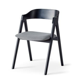 Czarne krzesło z drewna bukowego z szarym siedziskiem Findahl by Hammel Mette