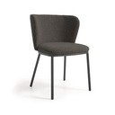 Czarny tapicerowany fotel jadalniany Ciselia – Kave Home