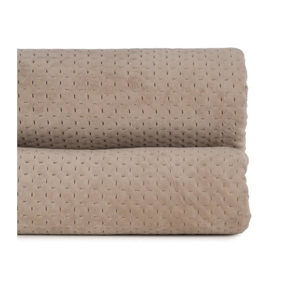 Beżowa aksamitna narzuta pikowana 180x260 cm – Ixia