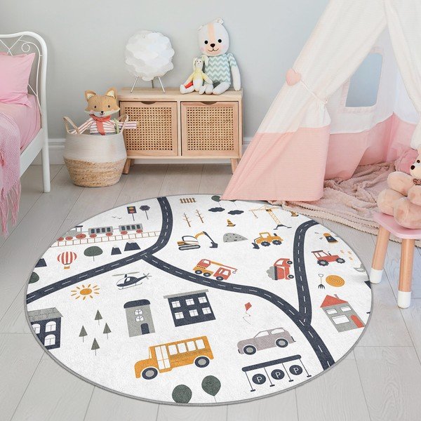 Dziecięcy dywan do zabawy odpowiedni do prania ø100 cm World Around Me – Mila Home-image-4