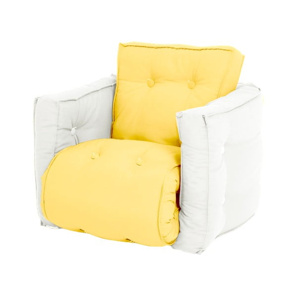 Dziecięcy fotel rozkładany Karup Design Mini Dice Yellow/Creamy