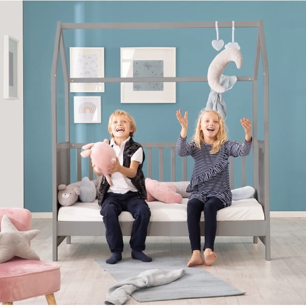 Szare łóżeczko 70x140 cm – Roba-image-1