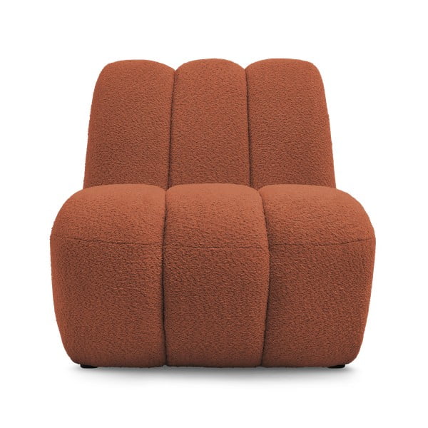 Ceglasty fotel z materiału bouclé Janissaire – Bobochic Paris-image-3