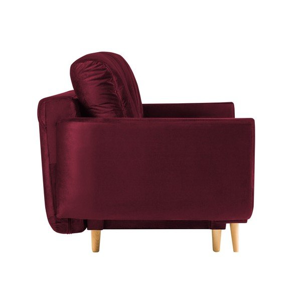 Bordowa rozkładana sofa 3-osobowa ze schowkiem Mazzini Sofas Silva-image-2