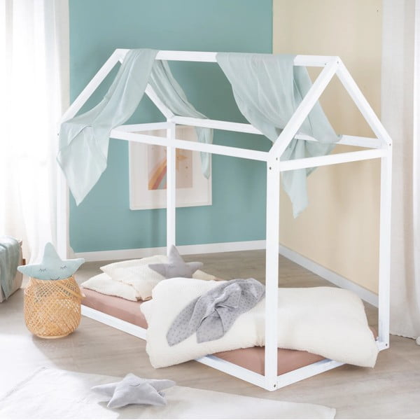 Białe łóżko dziecięce w kształcie domku 70x140 cm Montessori – Roba-image-3