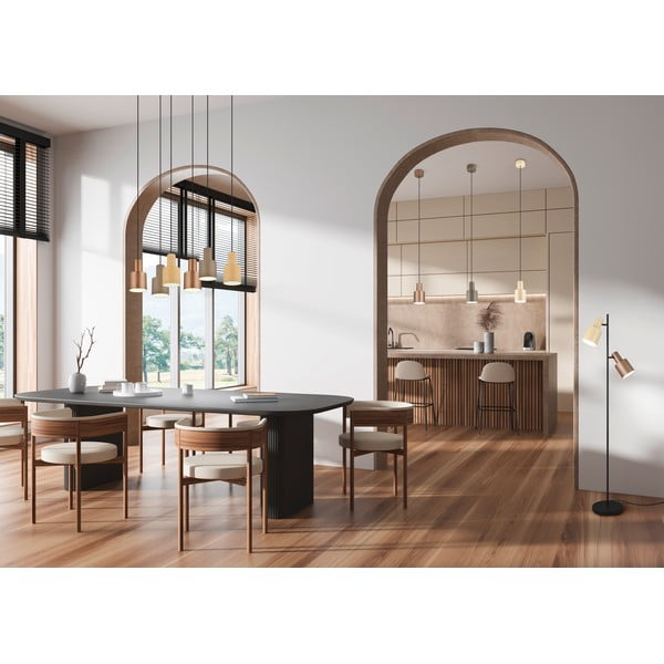 Brązowa lampa wisząca z metalowym kloszem ø 12 cm Agudo – Trio-image-3