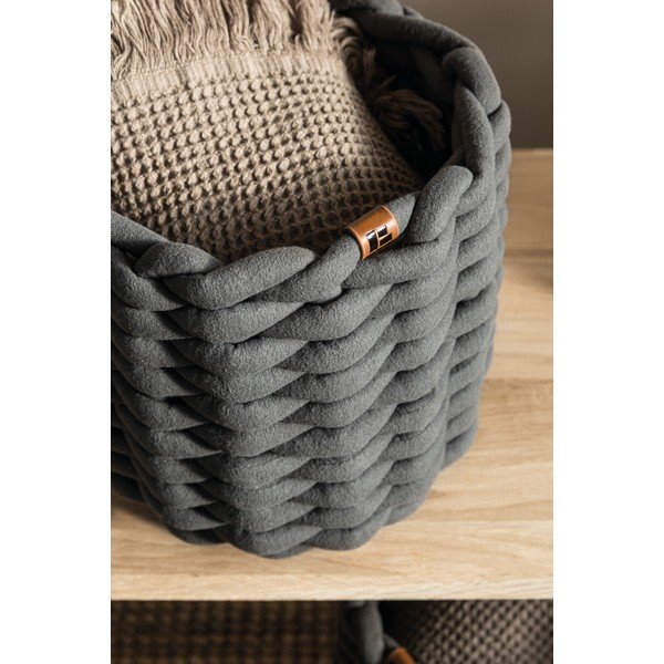 Tekstylny koszyk ø 21x17 cm Peach Skin Round S – Bigso-image-2