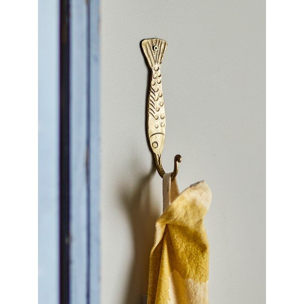 Ścienny metalowy haczyk w kolorze mosiądzu Chalix – Bloomingville-image-1