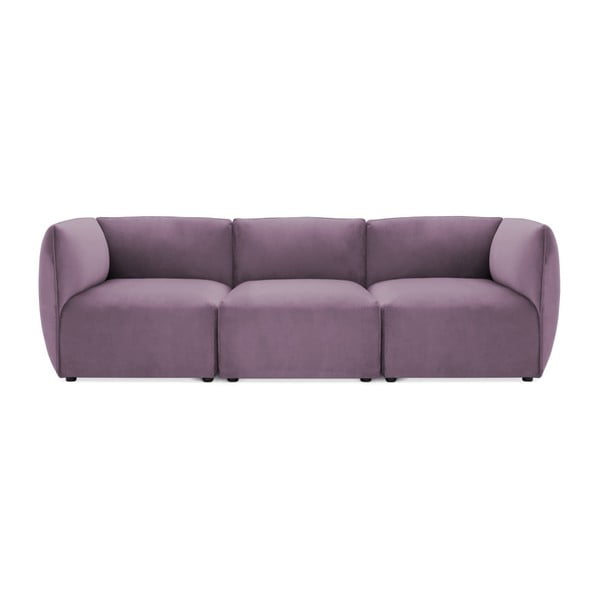 Liliowa 3-osobowa sofa modułowa Vivonita Velvet Cube
