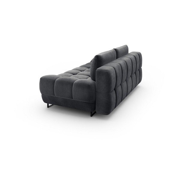 Ciemnoszara 3-osobowa sofa rozkładana z aksamitnym obiciem Windsor & Co Sofas Cirrus-image-3
