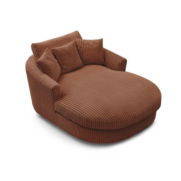 Pomarańczowy sztruksowy fotel Belem – Bobochic Paris-image-4