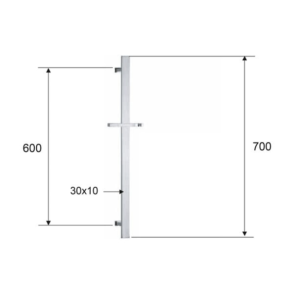 Ścienny drążek prysznicowy na słuchawkę z mosiądzu w kolorze złota z suwakiem 70 cm – Sapho-image-1