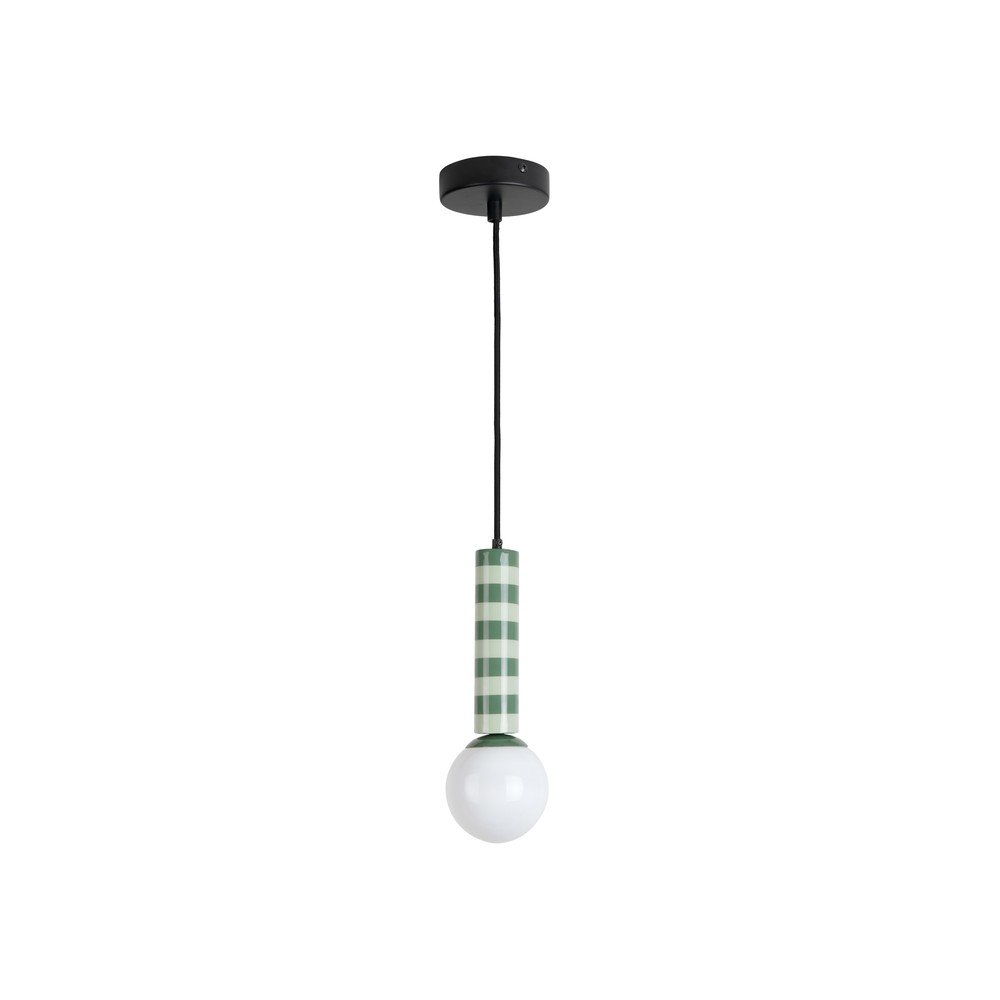 Zielona metalowa lampa wisząca ø 12 cm Rayado – Leitmotiv (zdjęcie 3)
