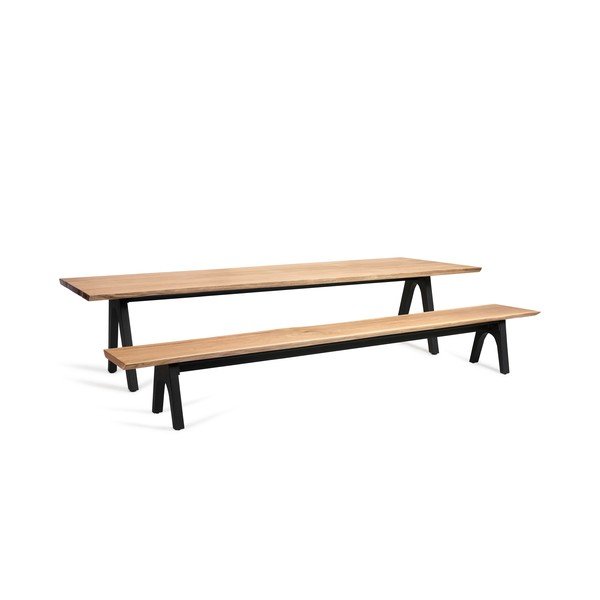 Czarno-naturalna ławka ogrodowa Pure – Diphano-image-2