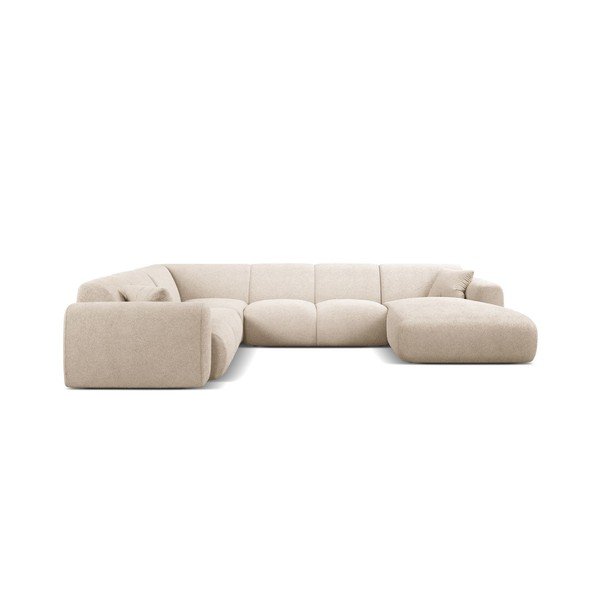 Beżowy narożnik z materiału bouclé (w kształcie litery U) Molino – Micadoni -image-1