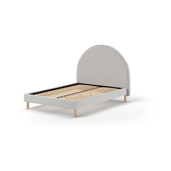 Szare tapicerowane łóżko ze stelażem 140x200 cm MOON – Vipack-image-2