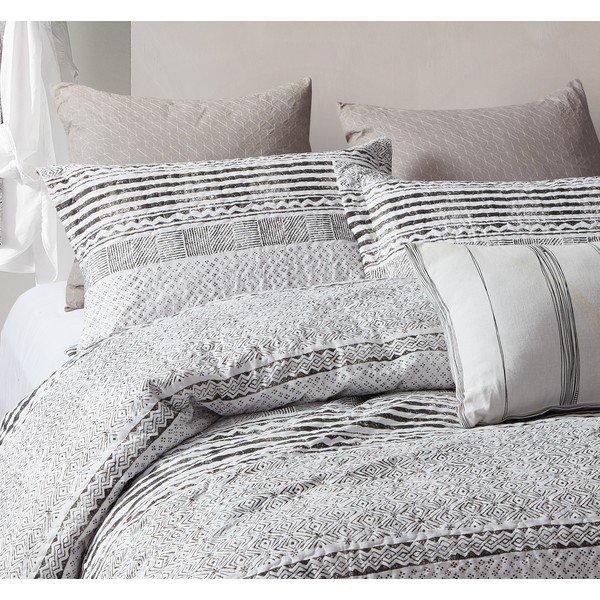 Narzuta z mikroperkalu z 2 poszewkami na poduszkę Sleeptime Elegant Stripe, 250x260 cm-image-1