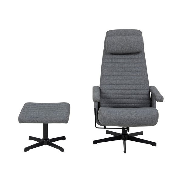 Ciemnoszary rozkładany fotel z podnóżkiem Actona Tranby-image-3