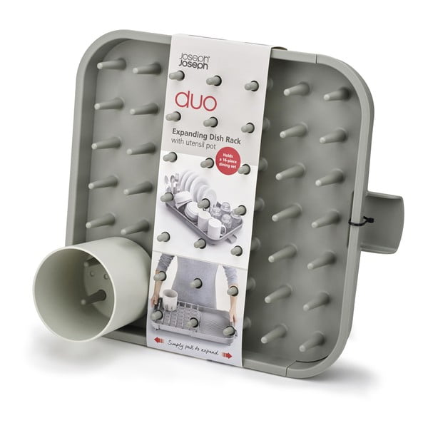 Szary regulowany plastikowy ociekacz 34x37 cm Duo – Joseph Joseph-image-4