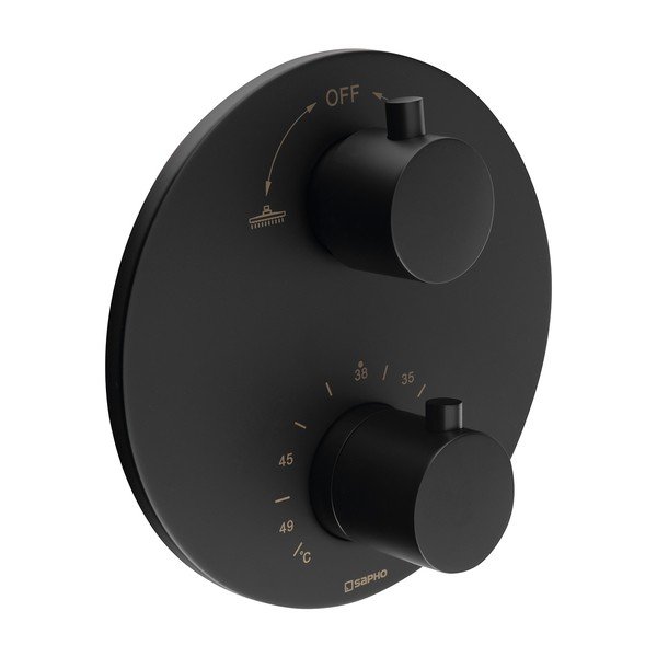 Bateria prysznicowa podtynkowa w kolorze matowej czerni (2 otwory) – Sapho-image-1