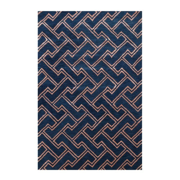 Niebieski dywan tuftowany ręcznie Bakero Stapples, 153x244 cm
