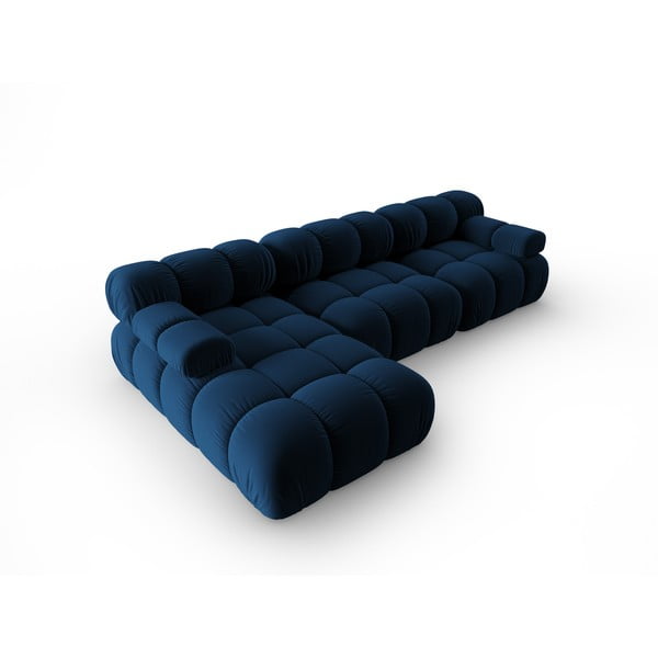 Niebieska aksamitna sofa 285 cm Bellis – Micadoni Home-image-4
