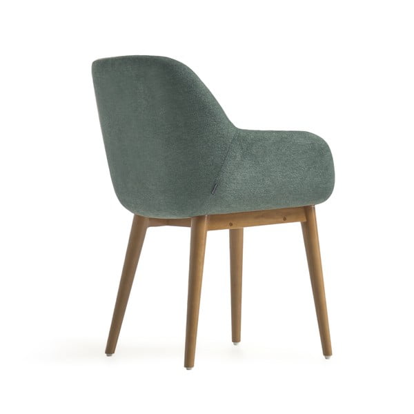 Zielony tapicerowany fotel jadalniany z podłokietnikami Konna – Kave Home-image-4