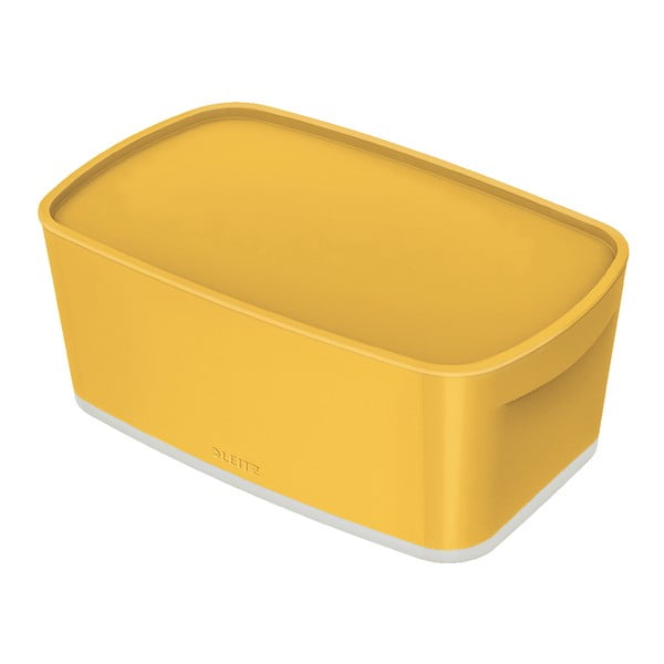 Żółty przenośny pojemnik z pokrywką Leitz Cosy Mailorder, poj. 5 l