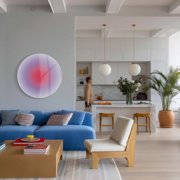 Szklany obraz drukowany ø 70 cm Halo – Styler-image-1