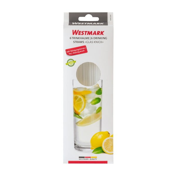 Zestaw 6 wygiętych słomek szklanych Westmark-image-1