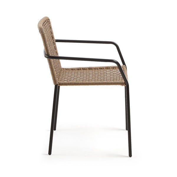 Beżowe krzesło ogrodowe ze stalową konstrukcją Kave Home Bomer-image-2