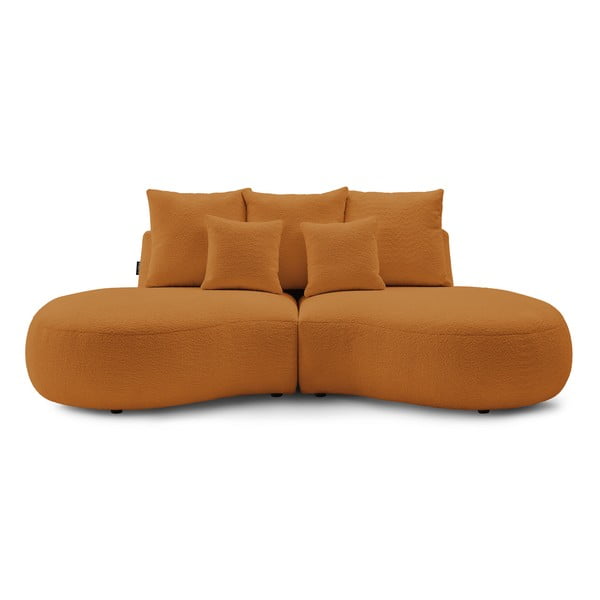 Musztardowa sofa z materiału bouclé 260 cm Saint-Germain – Bobochic Paris
