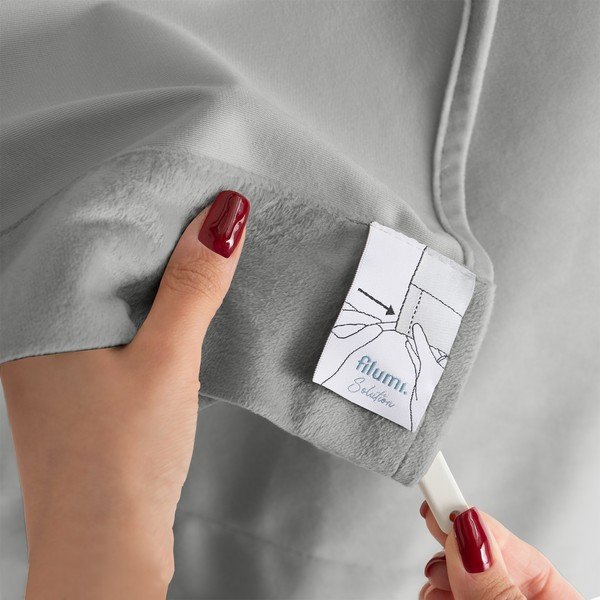 Szara aksamitna zasłona częściowo zaciemniająca (dimout) 200x250 cm Velto – Filumi-image-4