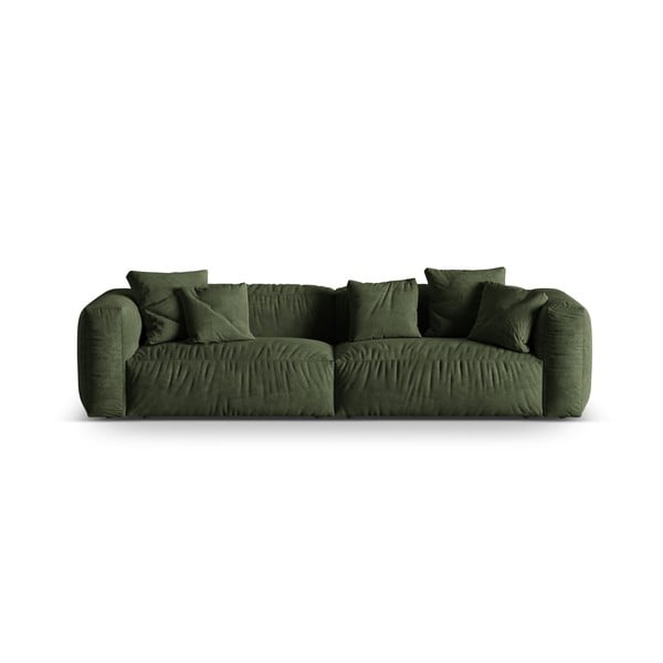 Zielona aksamitna sofa modułowa 320 cm Martina – Micadoni