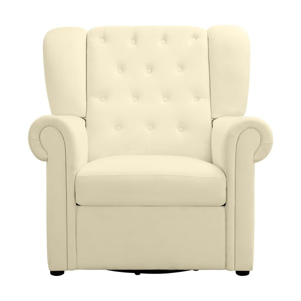 Biały aksamitny fotel bujany typu chesterfield Lillyse – Støraa-image-1