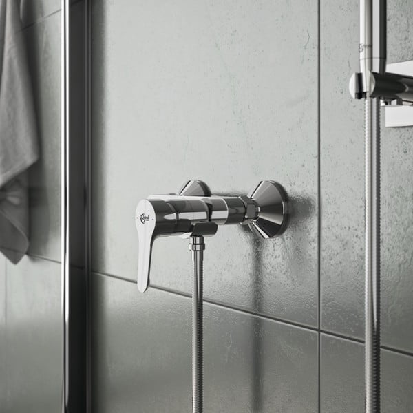 Prysznicowa bateria ścienna w kolorze srebra z połyskiem Alpha – Ideal Standard-image-2